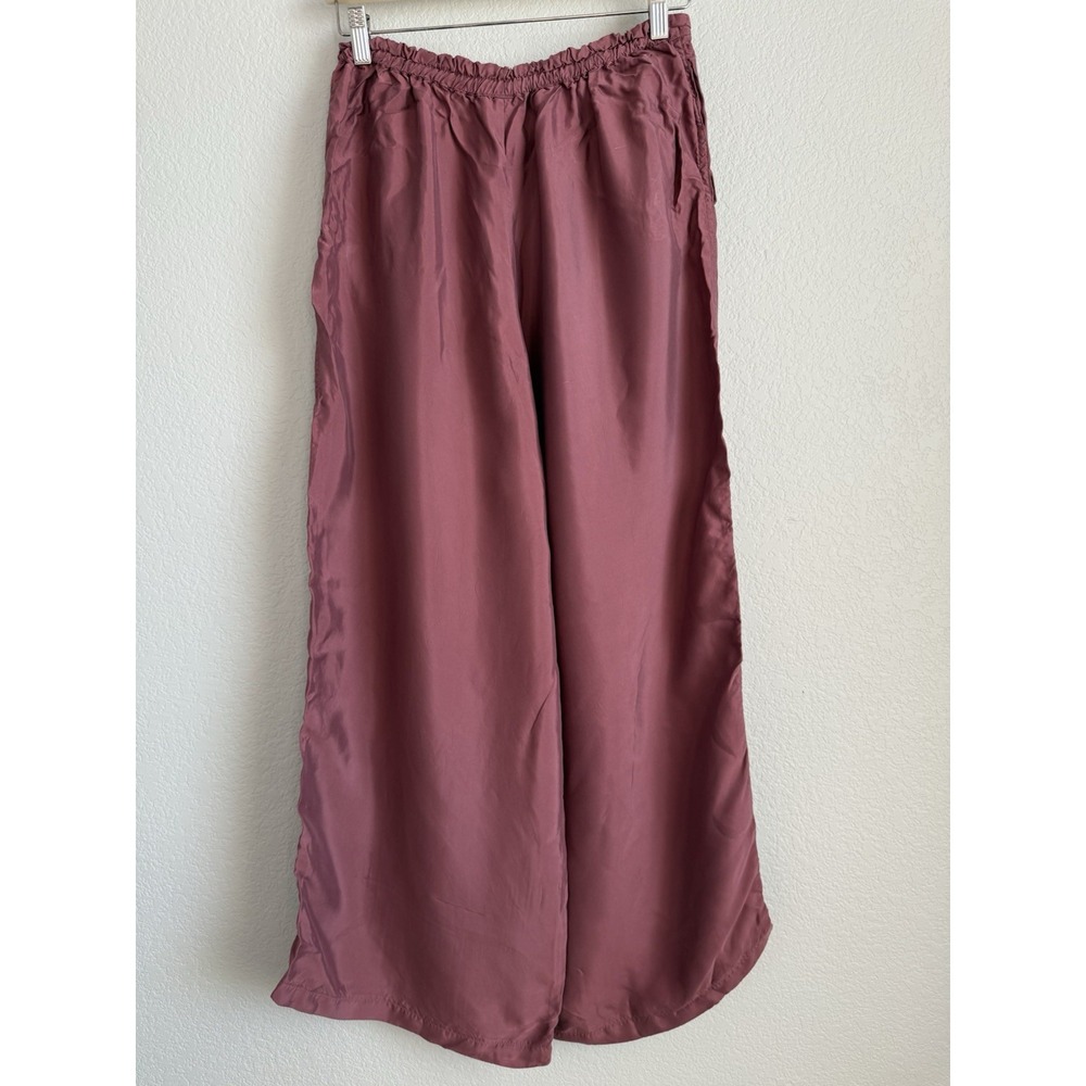 Athleta Calm Cool Pant Women's M Rose Pink Wide Leg Breathable Lightweight Silky - Picture 11 of 11